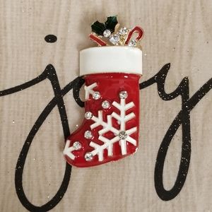 🦋3/30🦋 Holiday Stocking Brooch new